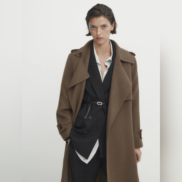 Massimo Dutti Wool Coat Size S NWT - Picture 9 of 16